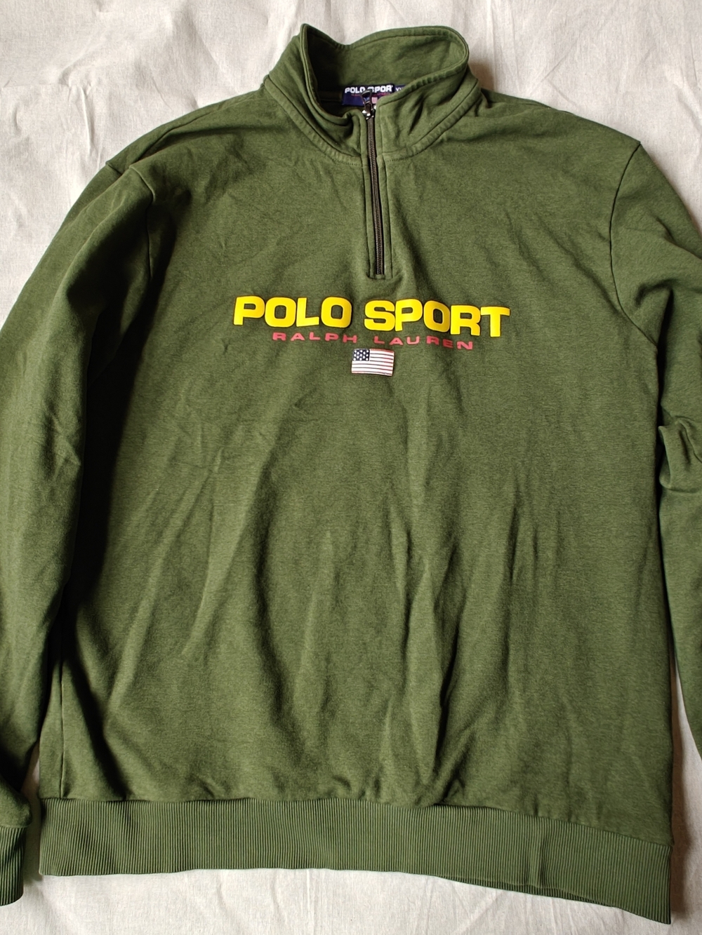 Polo Sport Ralph Lauren Olive 1/4 Zip Sweatshirt XXL
